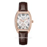 Alexandre Christie AC 2B86 BF Multifunction Brown Rosegold Leather Strap